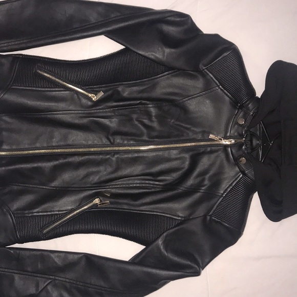 Black Guess Leather Jacket - Picture 1 of 7